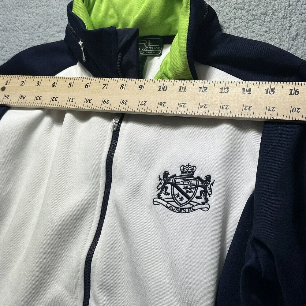 L-RL ACTIVE‎ RALPH LAUREN JACKET FULL ZIP EMBROIDERED LOGO XL Hidden Hood